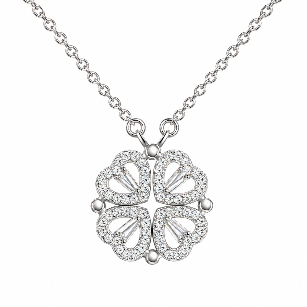 Four-leaf Heart Clover Necklace With Set
